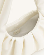 Ashley Ruched Shoulder Bag - White