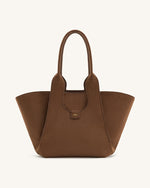 Cara Faux Suede Tote Bag - Mocha Brow