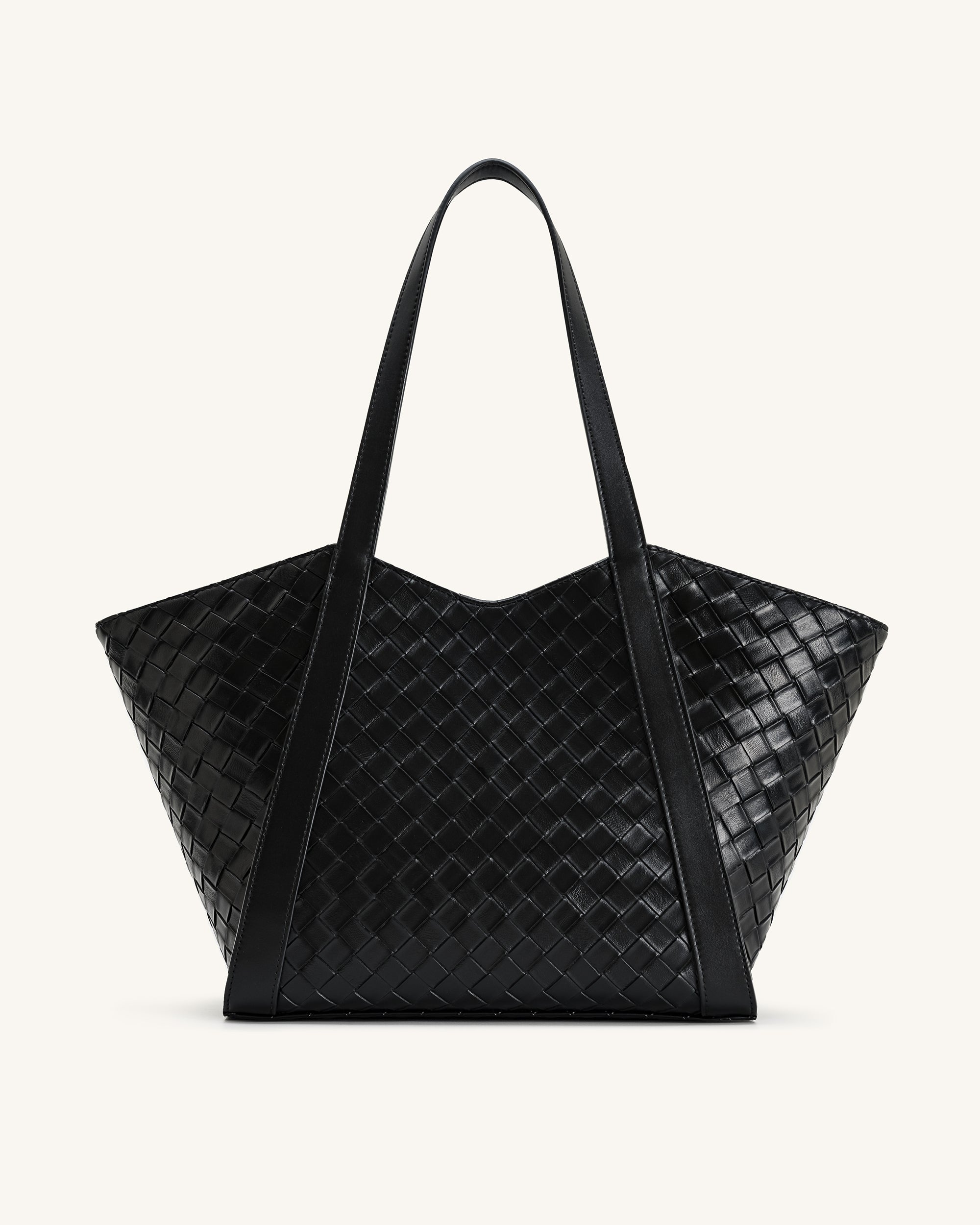 Kiana Large Capacity Weave Texture Tote Bag - Black