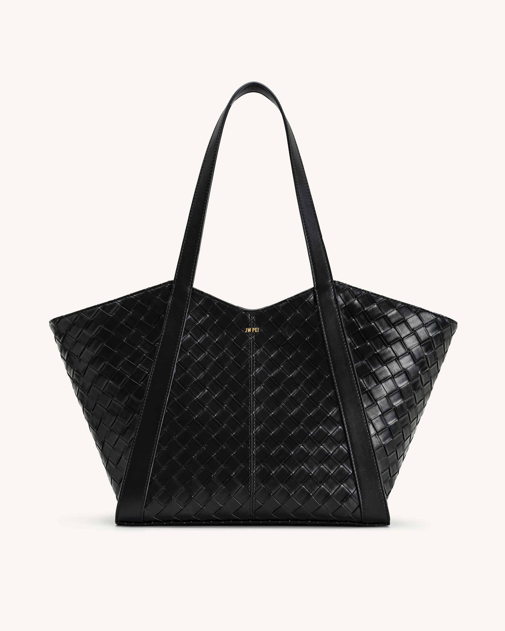 Kiana Large Capacity Weave Texture Tote Bag - Black