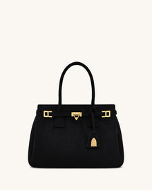 Miley Belt Embellished Tote Bag - Black