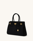 Miley Belt Embellished Tote Bag - Black