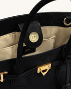Miley Belt Embellished Tote Bag - Black