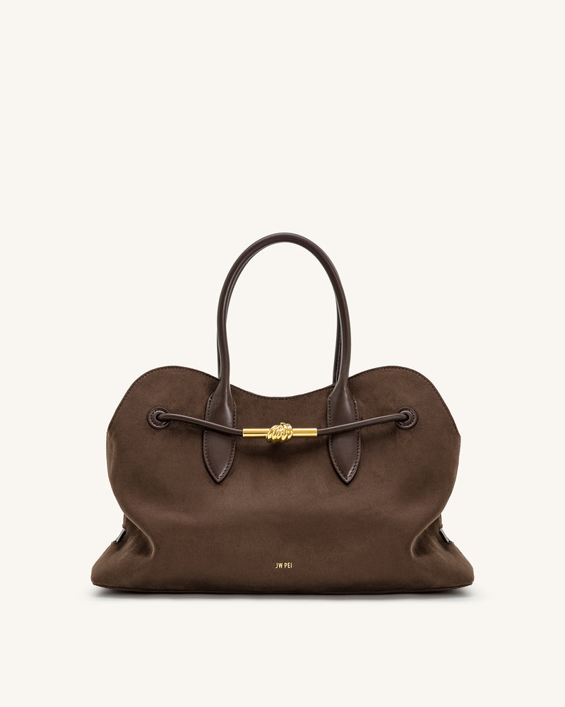 Adele Metal Rope Knot Tote Bag - Mocha Brown