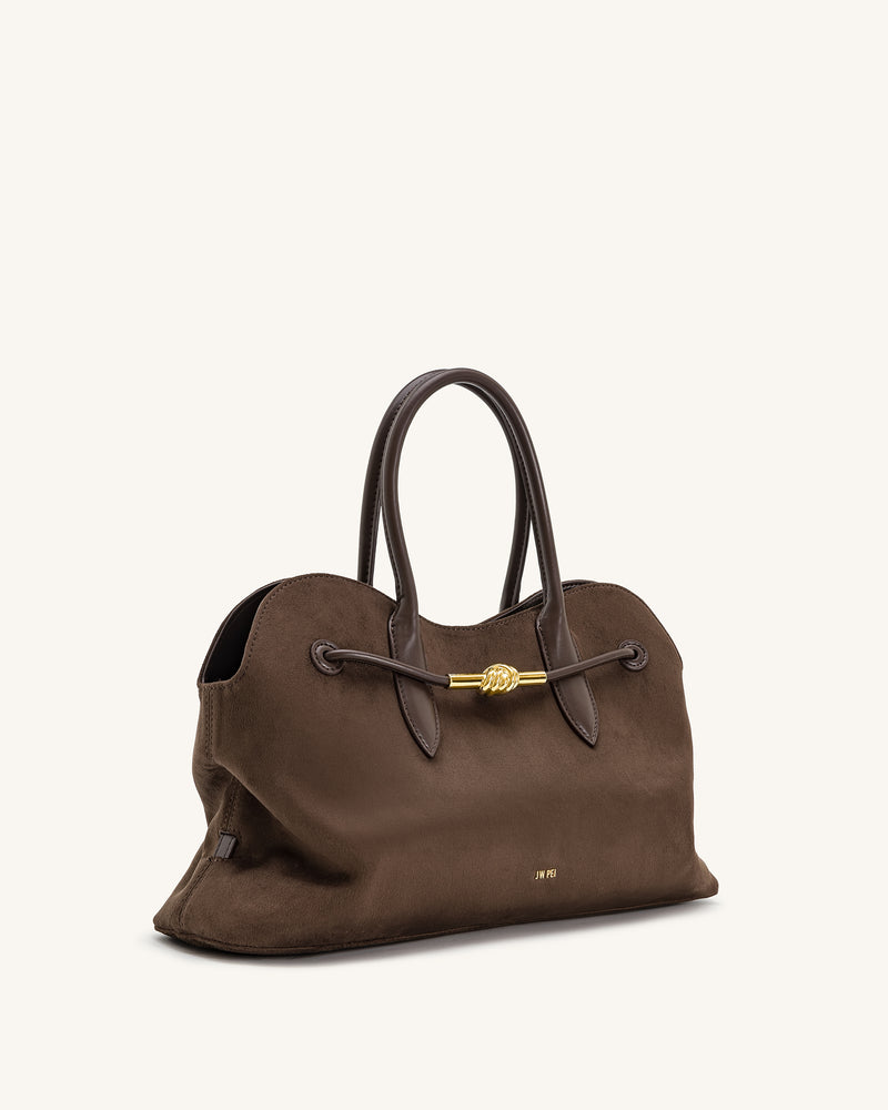 Adele Metal Rope Knot Tote Bag - Mocha Brown