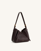 Mabel Soft Bow Shoulder Bag - Dark Brown