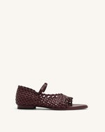 Jocelyn Weave Strap Flip-flops - Claret Red