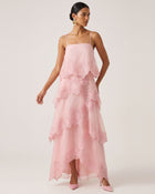 Orchid Embroidered Layered Maxi Dress - Blush Powder