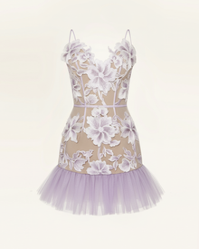 Floral Sling Mini Dress - Lavender