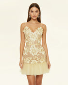 Floral Sling Mini Dress - Butter Yellow