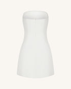 Orchid Appliqué Strapless Dress - White