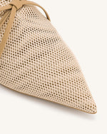 Reilly Fishnet Ballerina Flats - Apricot