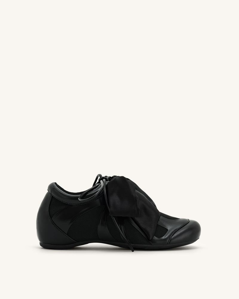 Rosie Bow Tie Low Top Sneakers - Black