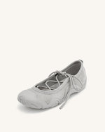 Caitlin Lace-up Ballerina Sneakers  - Grey