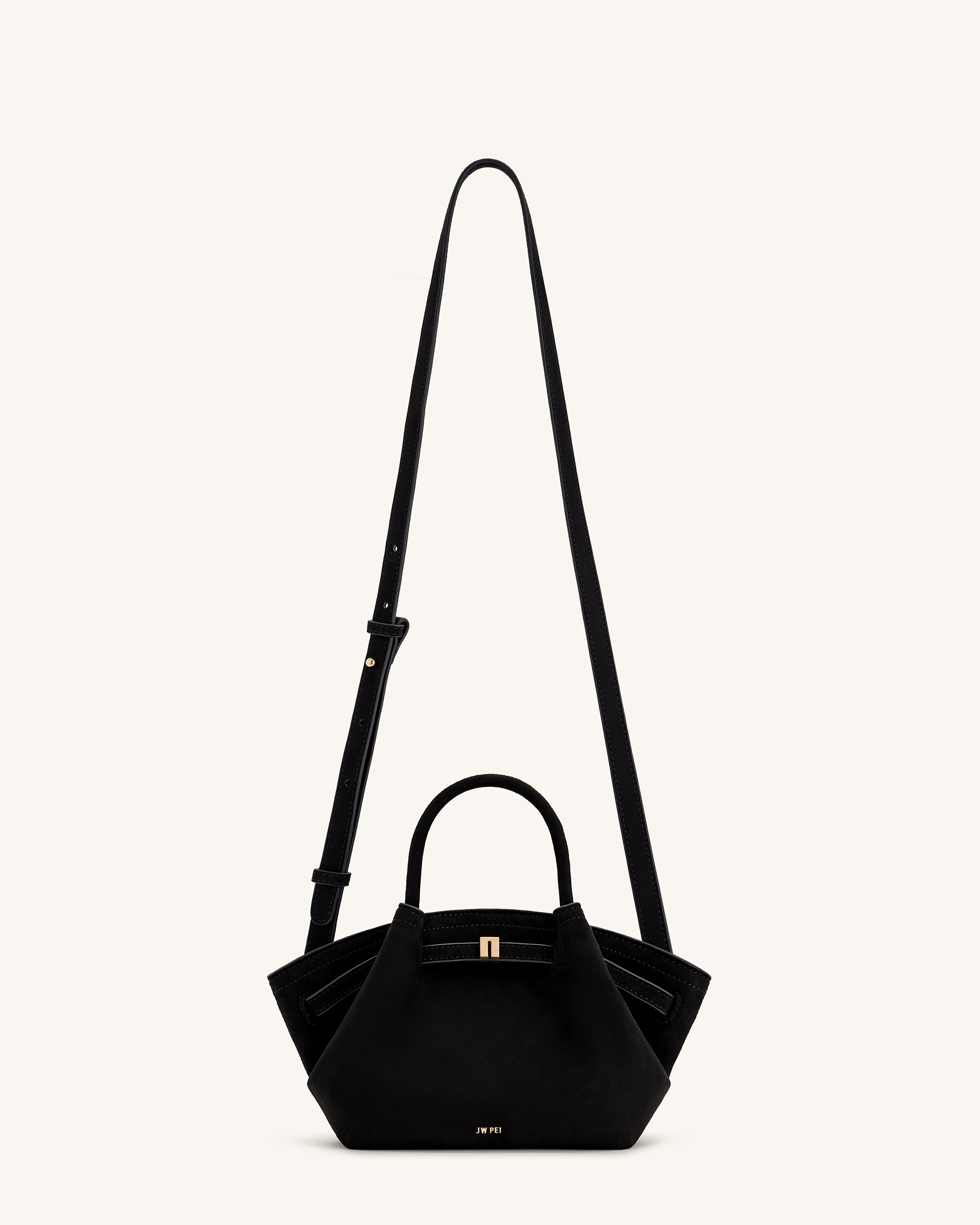 Hana Mini Faux Suede Tote Bag Black1