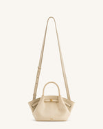 Hana Mini Faux Suede Tote Bag - Off White