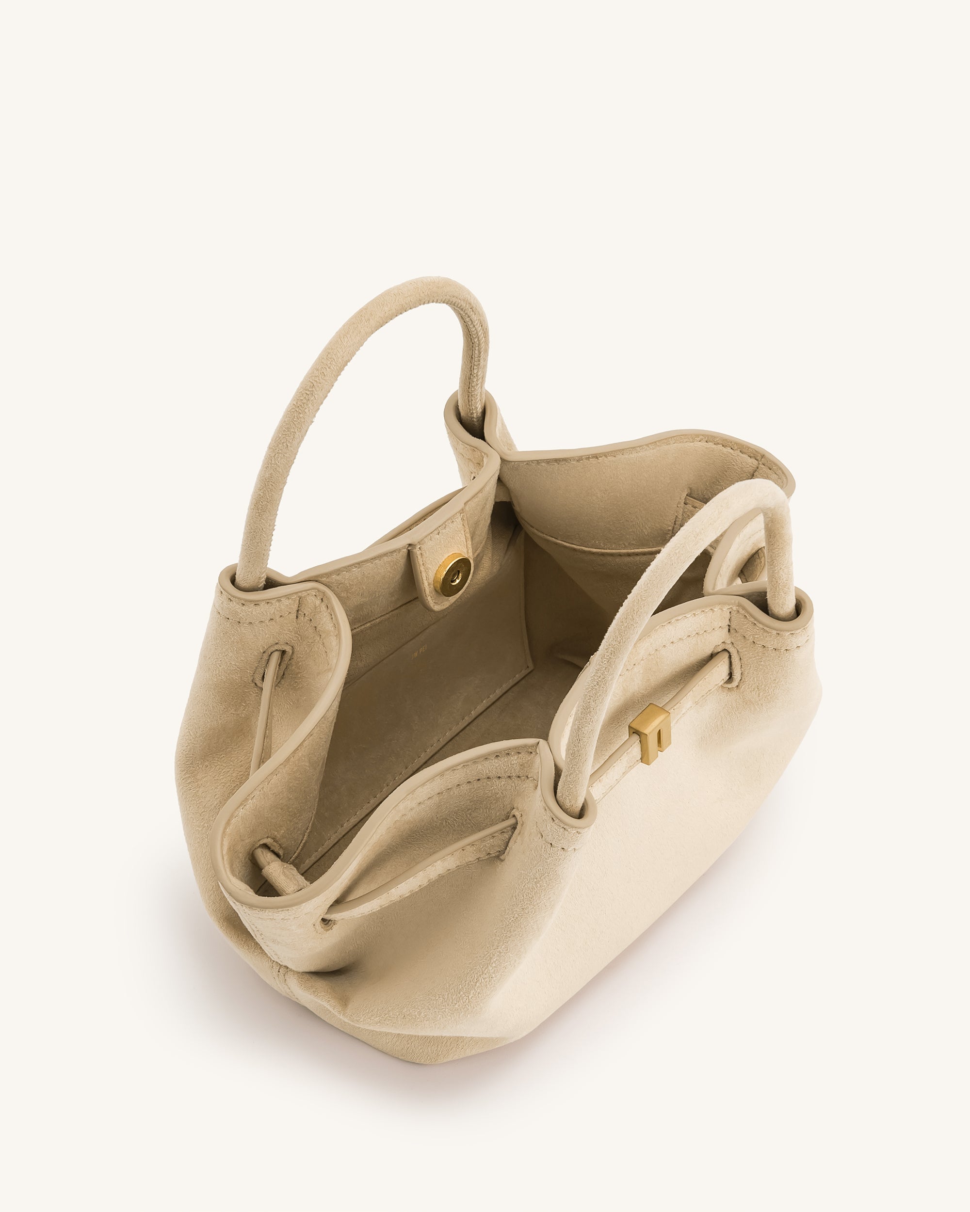 ピ　ベージュ　Sサイズ Mini Tote Bag White Faux Suede Women bag Beige - JW PEI Hana