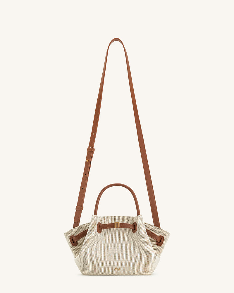 Hana Mini Tote Bag - Brown Canvas