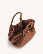 Hana Mini Faux Suede Tote Bag - Brown