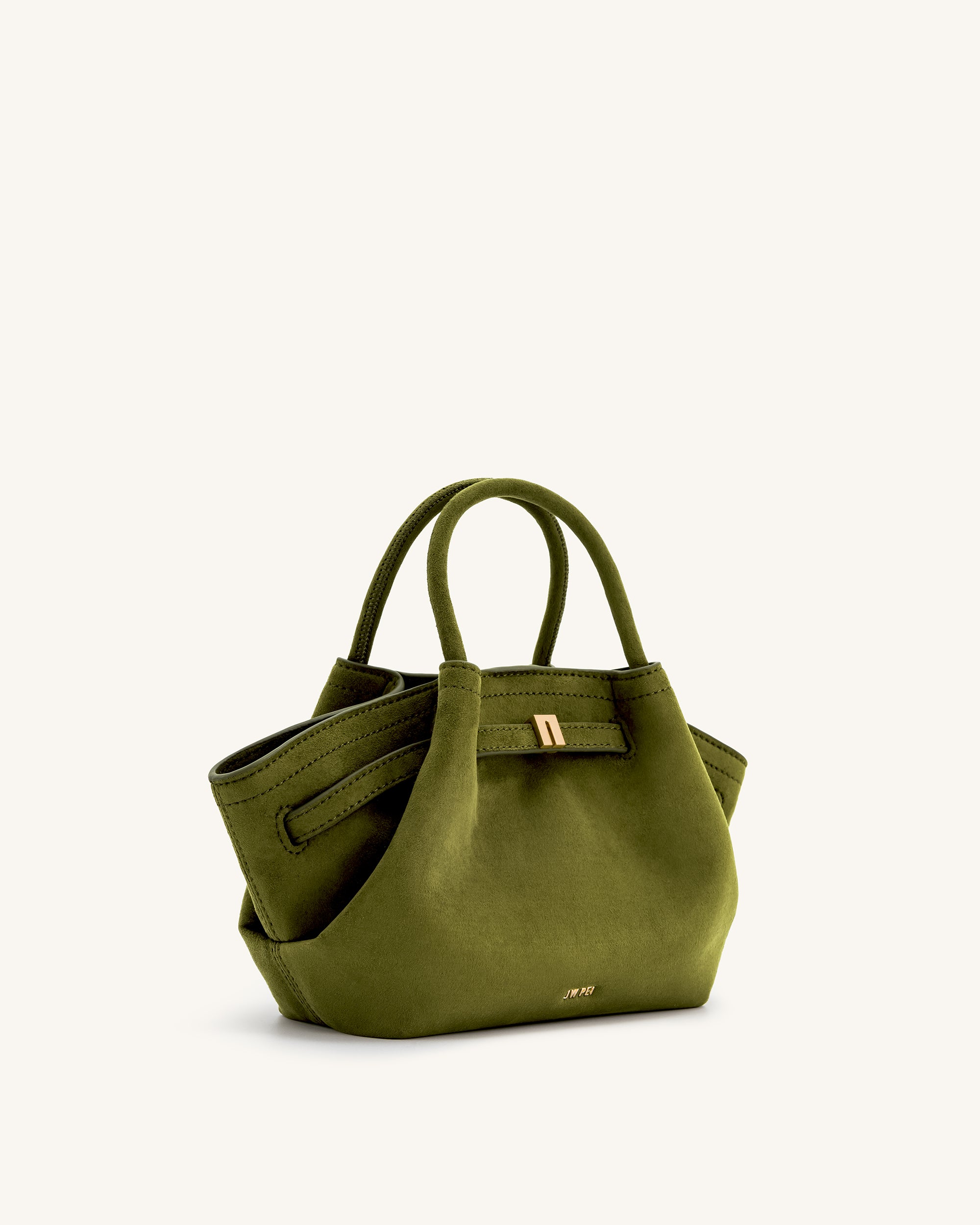 Hana Mini Faux Suede Tote Bag - Dark Olive | JW PEI
