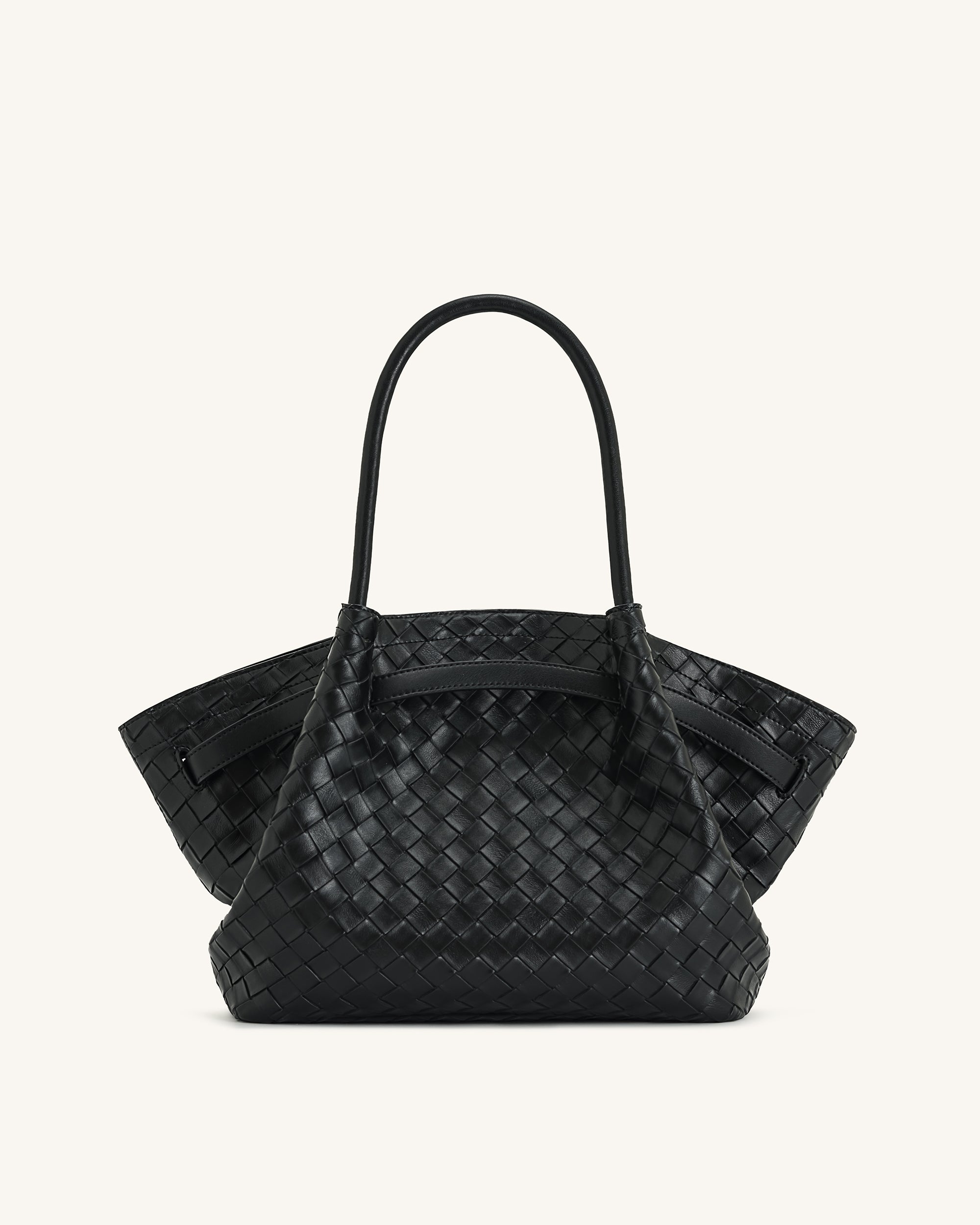 HANA Tシャツ、バッグ Hana Medium Weave Texture Tote Bag - Black | JW PEI