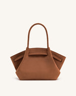 Hana Medium Faux Suede Tote Bag - Brown