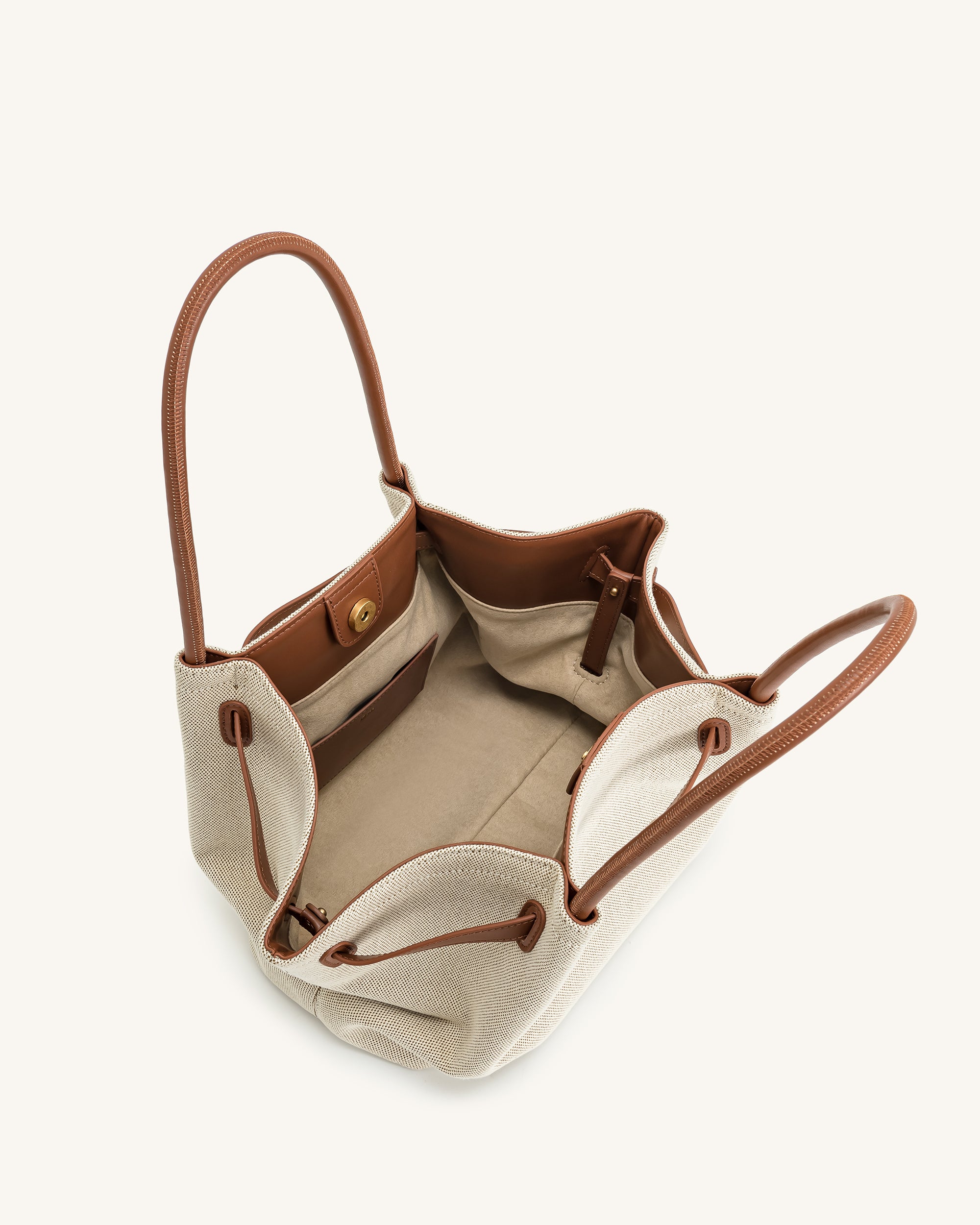 バッグ hana Hana Medium Tote Bag - Brown Canvas | JW PEI