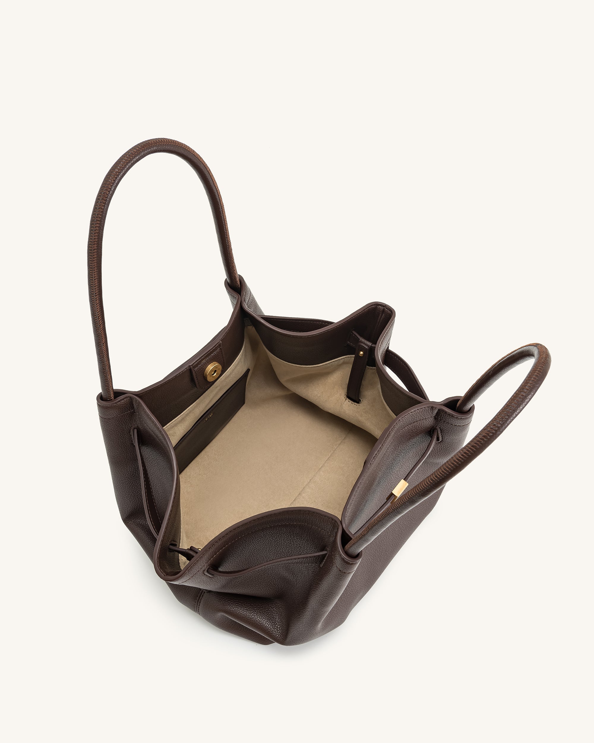 Large Tote Bag Black Faux Suede Women bag - JW PEI Hana