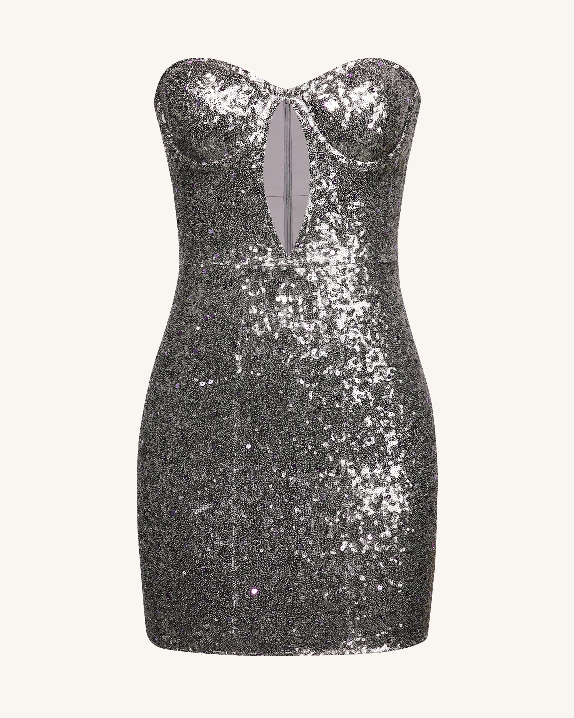 silver sequin strapless mini dress Strapless Short Corset Homecoming Dress with Sequins Red / 00