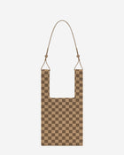 Shea Checkerboard Knitted Tote Bag - Brown