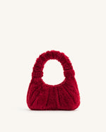 Gabbi Faux Fur Medium Ruched Hobo Handbag - Magenta