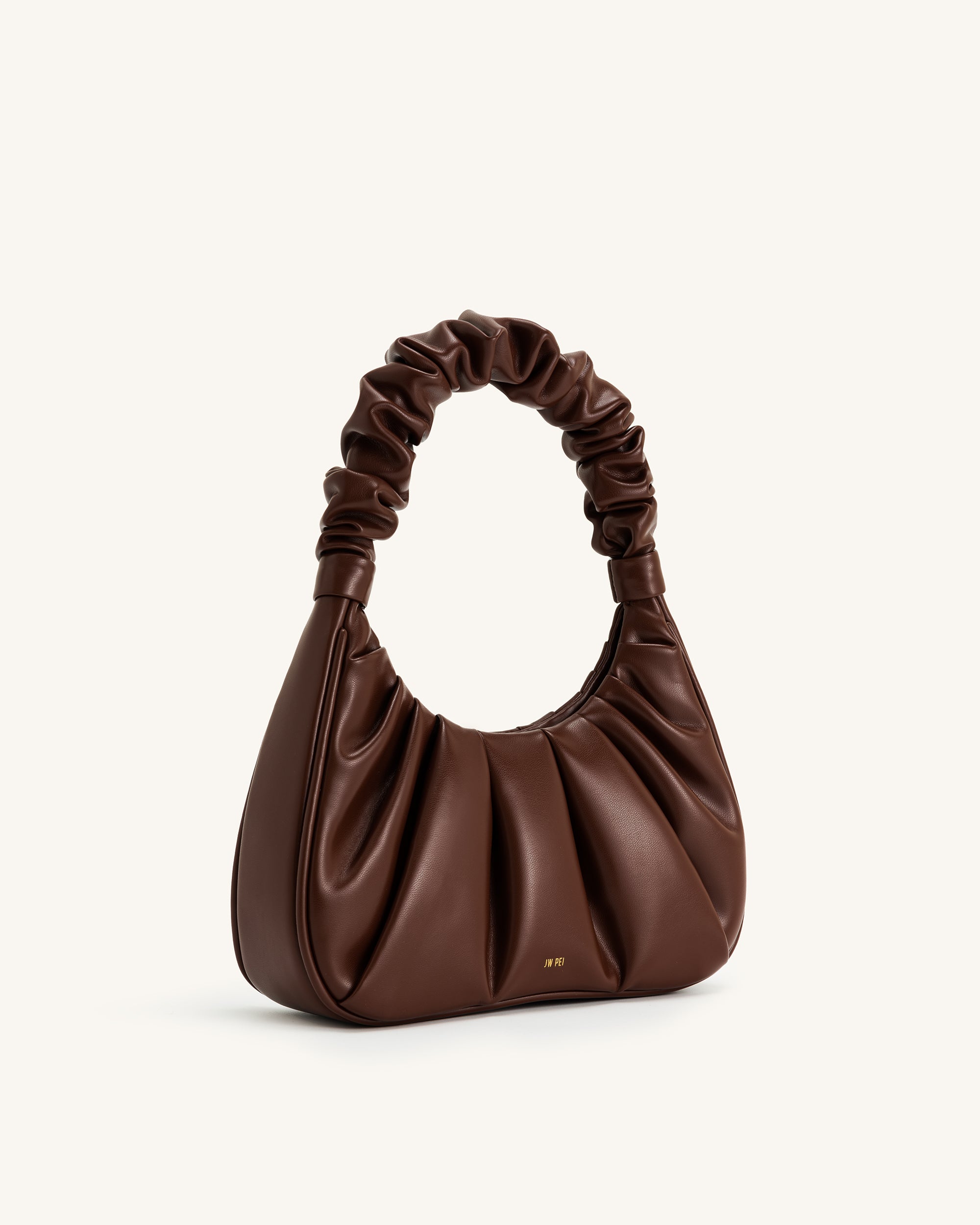 Gabbi Ruched Hobo Handbag - Umber
