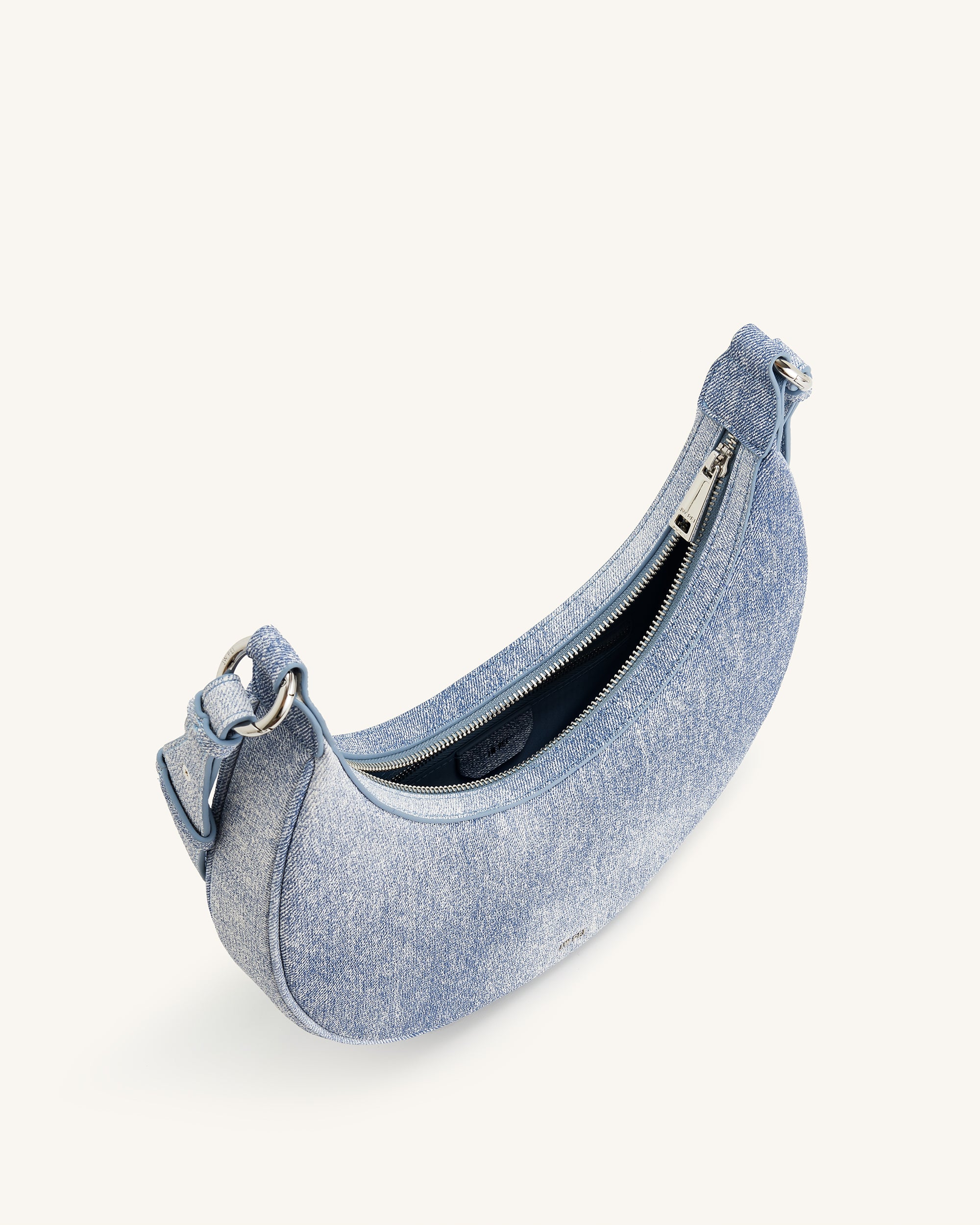 ★ JW PEI ★ CARLY サドルバッグ キャンバス デニム メタル Carly Denim Embossed Saddle Bag - Blue | JW PEI