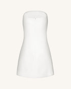 3D Vine Floral Strapless Mini Dress - White