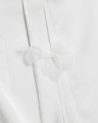 Floral Ruched Halter Mini Dress - White