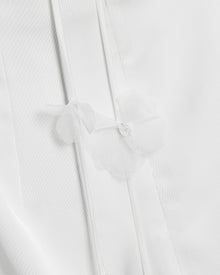 Floral Ruched Halter Mini Dress - White