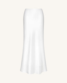 Liquid Satin Mermaid Maxi Skirt - White