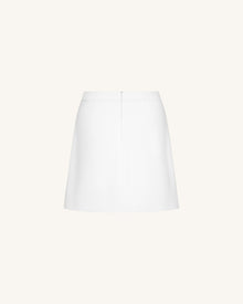 Tailored Straight Mini Skirt - White