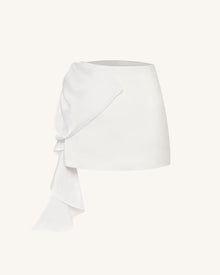 Cascading Bow Mini Skirt - White