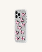 Butterfly Rhinestone Phone Case - White