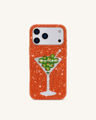 Olive Martini Artificial Crystal Phone Case - Orange
