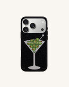 Olive Martini Artificial Crystal Phone Case - Black