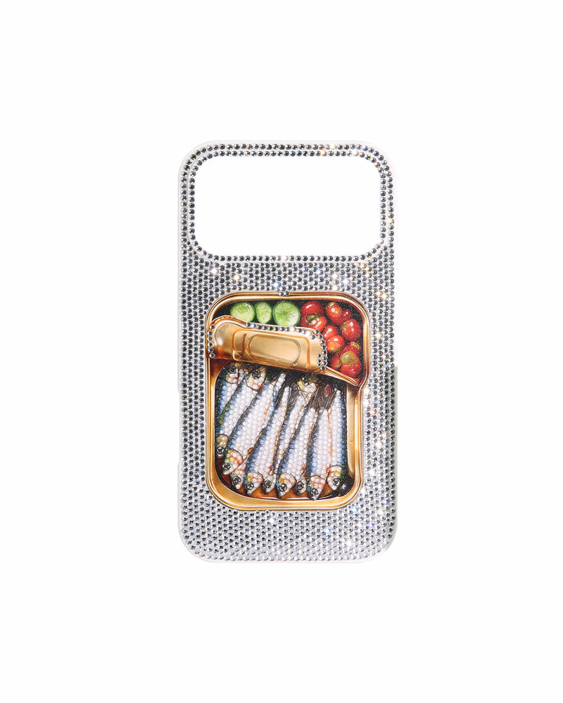 Sardine Can Art Artificial Crystal Phone Case - White