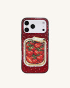 Tomato Tin Artificial Crystal Phone Case - Red