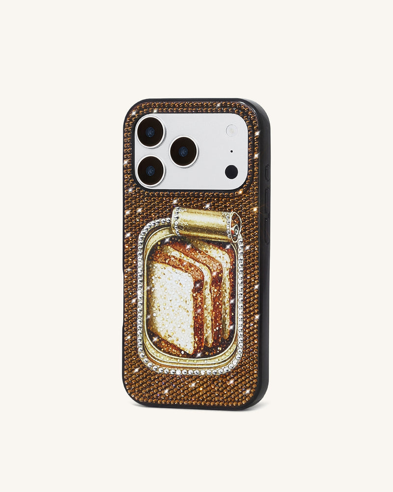 Bread Tin Artificial Crystal Phone Case - Brown