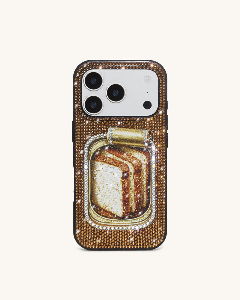 Bread Tin Artificial Crystal Phone Case - Brown