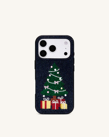 Christmas Tree Bling Phone Case - Black