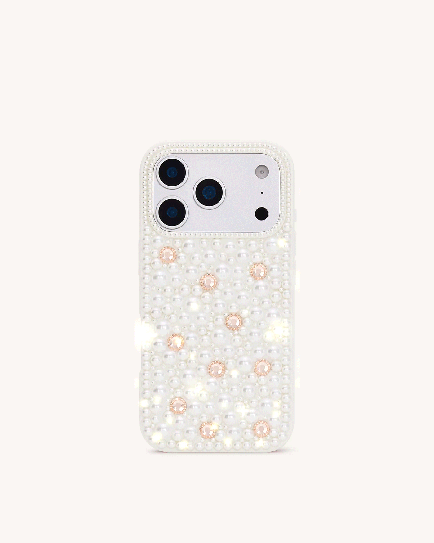 Pearl Embellished Phone Case - White