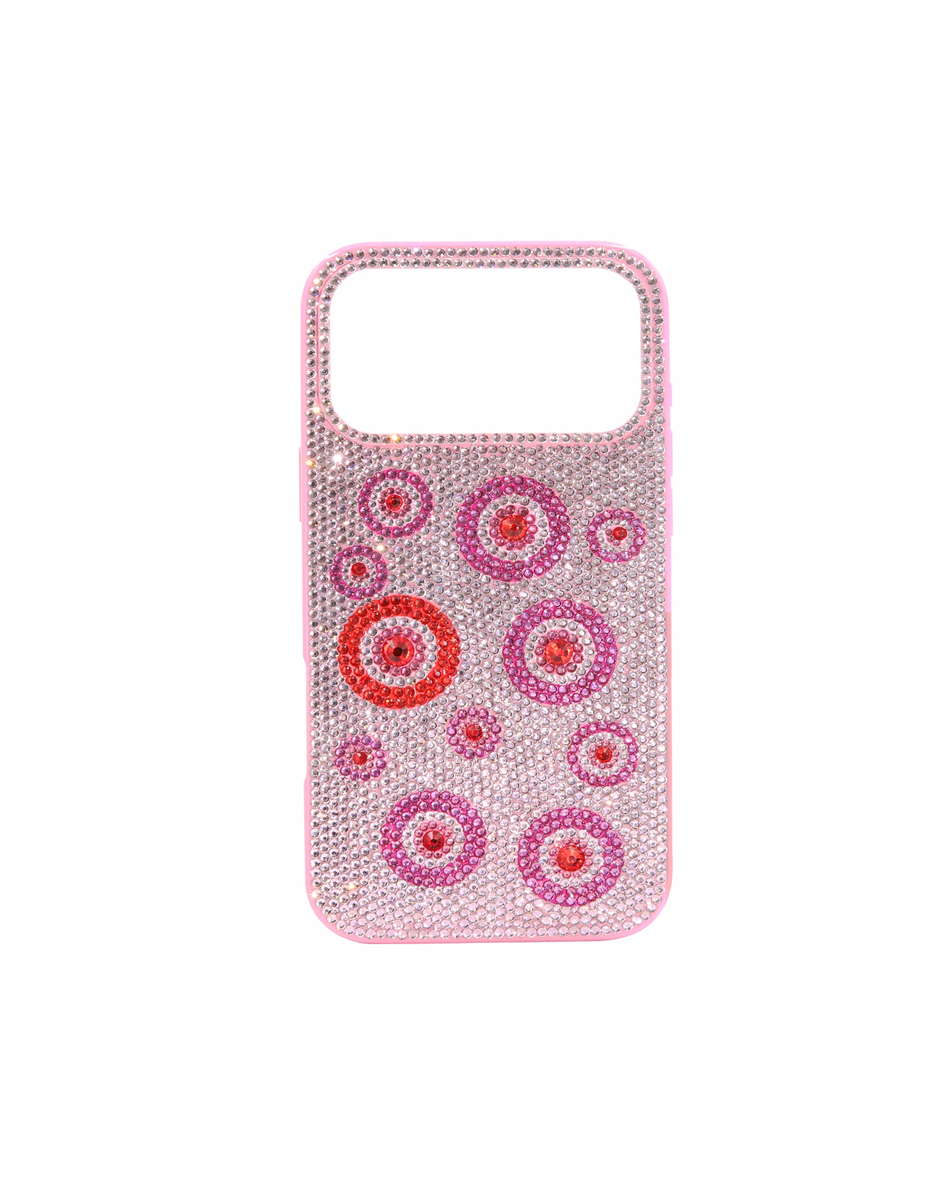 Evil Eye Artificial Crystal Embellished Phone Case - Pink