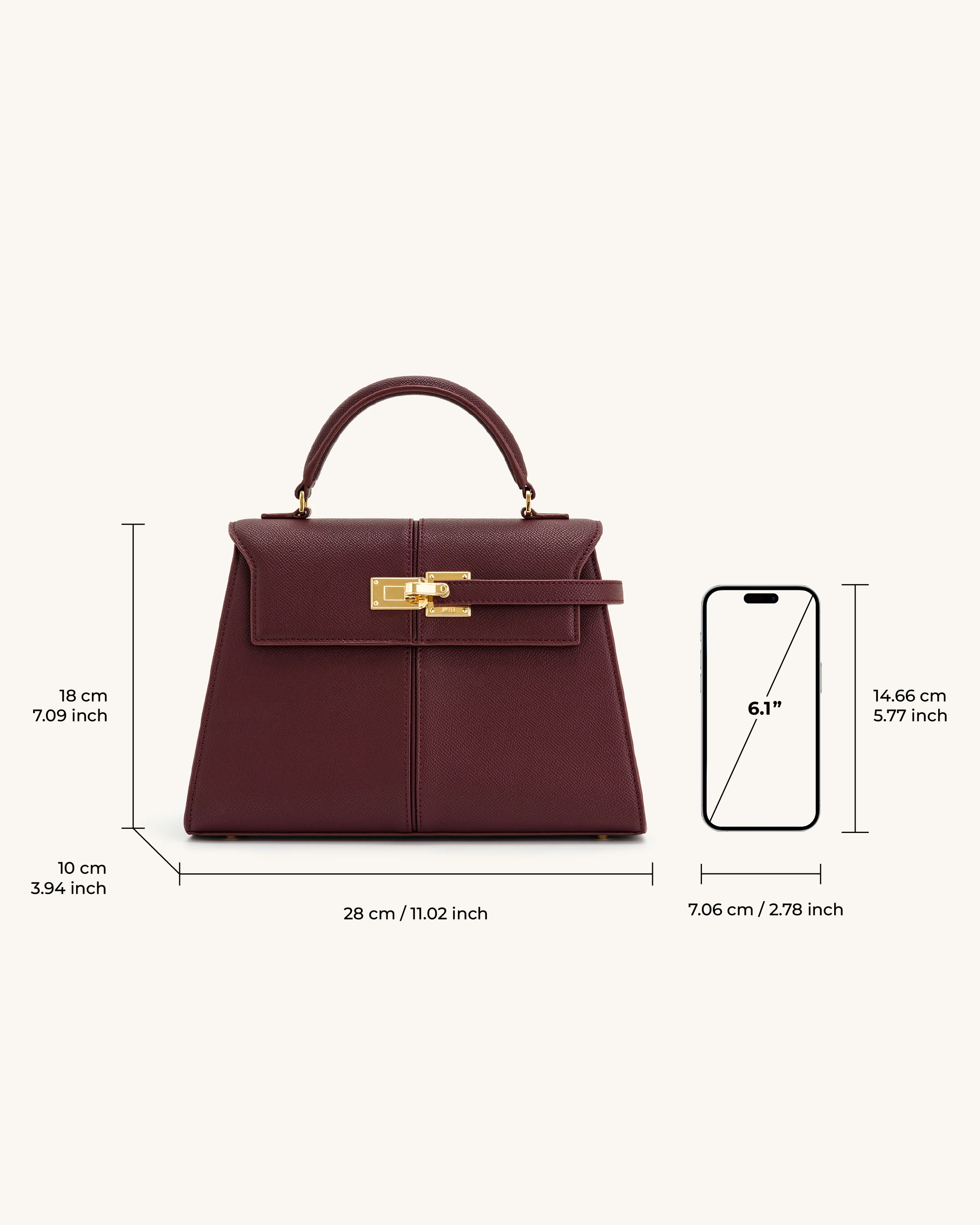 Elise Large Top Handle Bag - Claret | JW PEI Elise Large Top Handle Bag - Claret | JW PEI